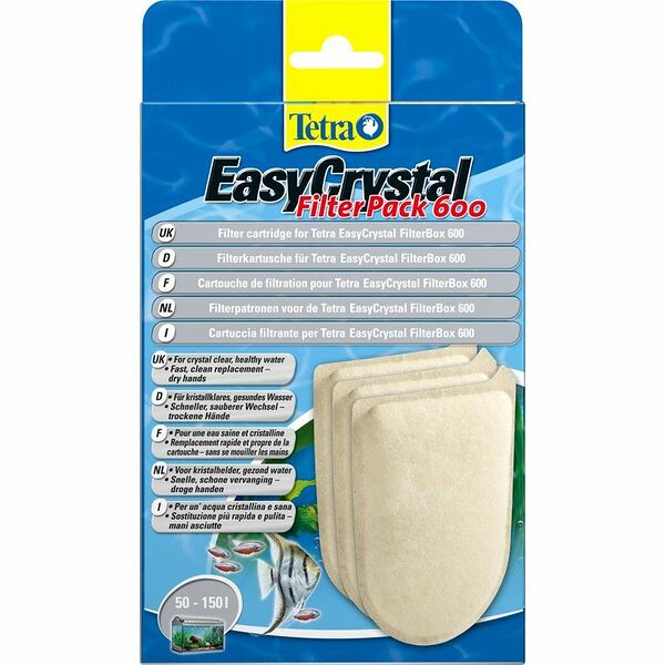 Tetra EC 600 С фильтрующие картриджи с углем для внутреннего фильтра EasyCrystal 600 3 шт.