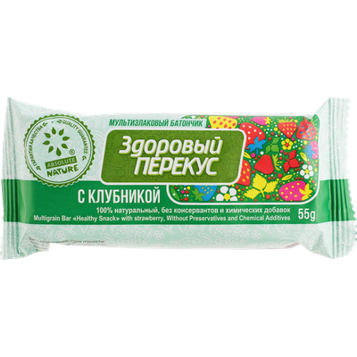 Батончик-мюсли «Absolute Nature» Здоровый перекус, с клубникой, 55 г