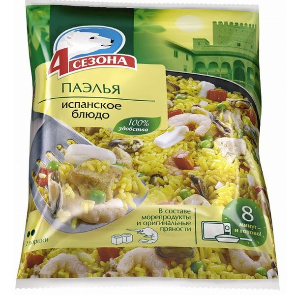 Паэлья 4 Сезона Испанское блюдо замороженная 600 г