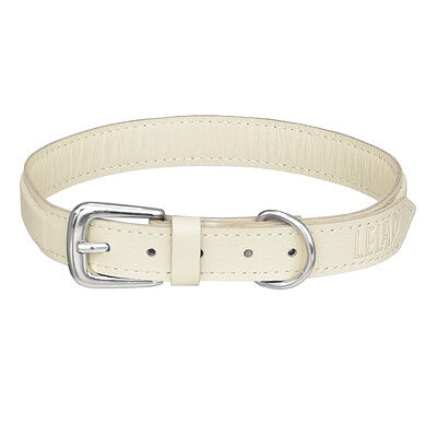 Амуниция ошейник LeLap Beige из натуральной кожи, бежевый