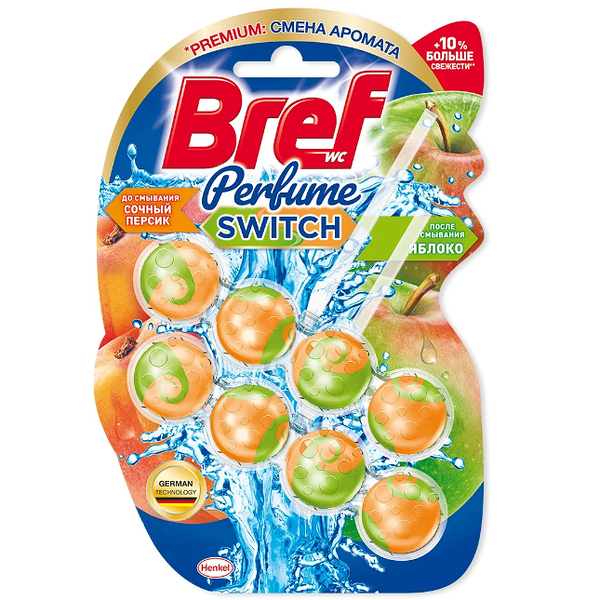 Туалетный блок Bref Perfume Switch Cочный персик - яблоко