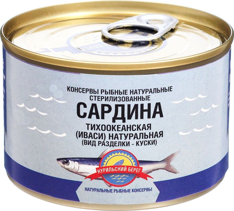 

Сардина тихоокеанская Курильский берег Иваси натуральная куски 250 г