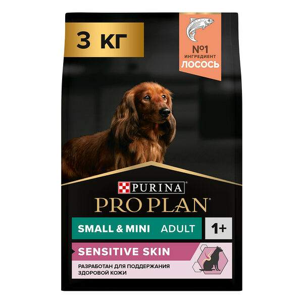 Корм для собак мелких и карликовых пород с чувствительной кожей Purina Pro Plan с лососем