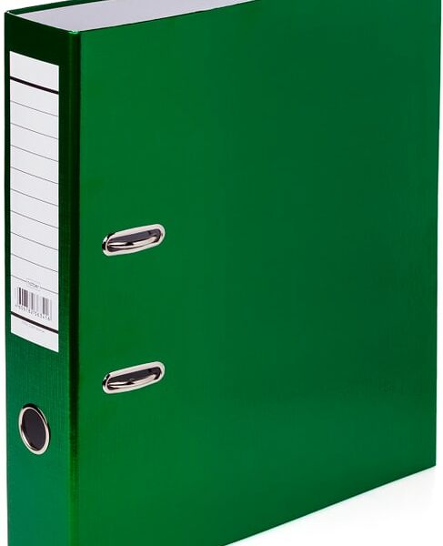 Папка-регистратор Hatber Бумвинил Metallic зеленая с арочным механизмом корешок 70мм А4