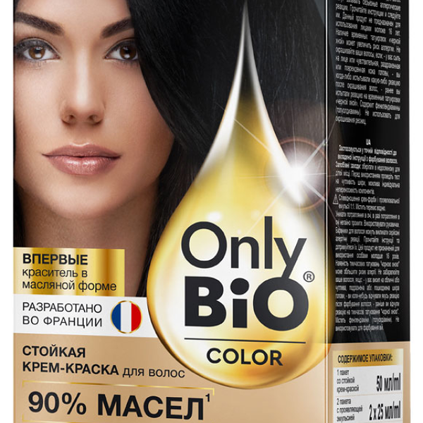 Крем-краска для волос стойкая Only Bio Color 1.0 Роскошный черный