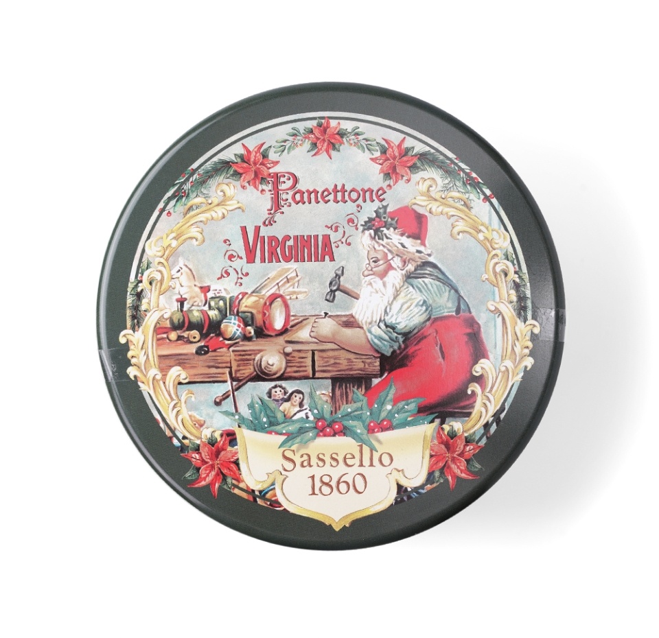 

Кулич классический Amaretti Virginia Panettone с изюмом и цукатами в рождественской жестяной коробке