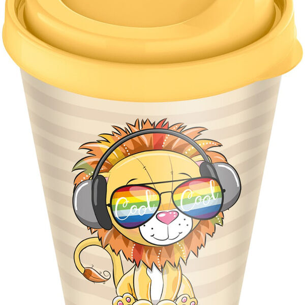 Стакан детский ПрофитХаус пластиковой с крышкой, 420 мл