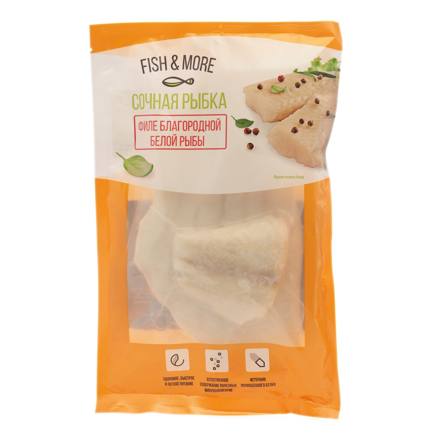 

Палтус свежемороженый Fish&More филе 500 г