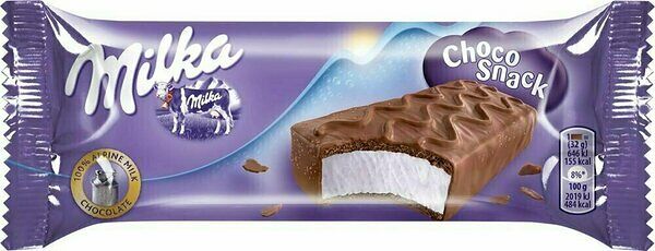 Пирожное Milka Choco Snack с кремом в молочном шоколаде