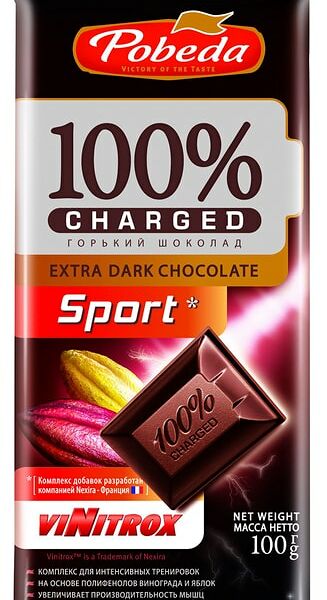 Шоколад Победа вкуса Charged Sport горький 100г