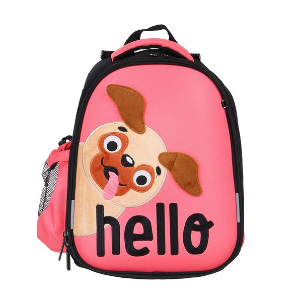 Хелло рюкзак школьный жесткий 38х28х15см, 2 отд.,2карм.,эргон.спинка, лямки рег.по росту, пэ,кошелек