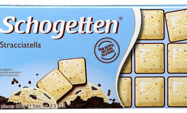Шоколад белый Schogetten Stracciatella с какао-крупкой и горьким шоколадом