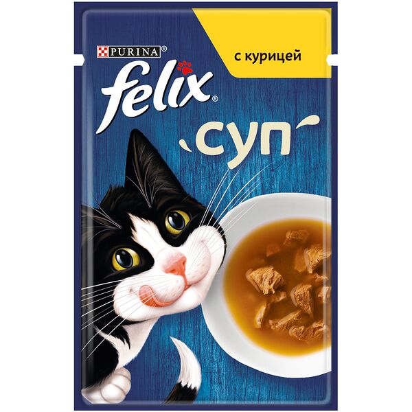 Корм для кошек Felix Суп с курицей, влажный