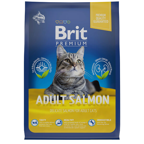 Сухой корм Brit Premium Cat Adult для взрослых кошек Лосось 400г