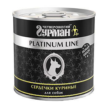 Корм для собак Четвероногий гурман Platinum Line сердечки куриные, 1 шт, 240г
