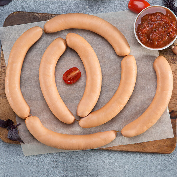 МясновЪ сосиски Франкфуртские в натуральной оболочке бараньи черева