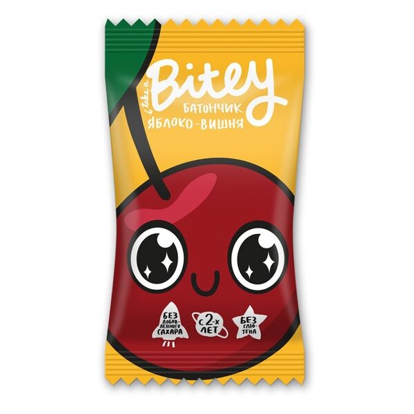 Батончик фруктово-ягодный Take a Bitey Яблоко-вишня с 2-ух лет 25г