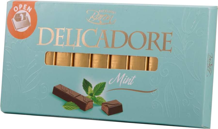 

Шоколад темный Delicadore Mint с мягкой начинкой со вкусом мяты 200 г