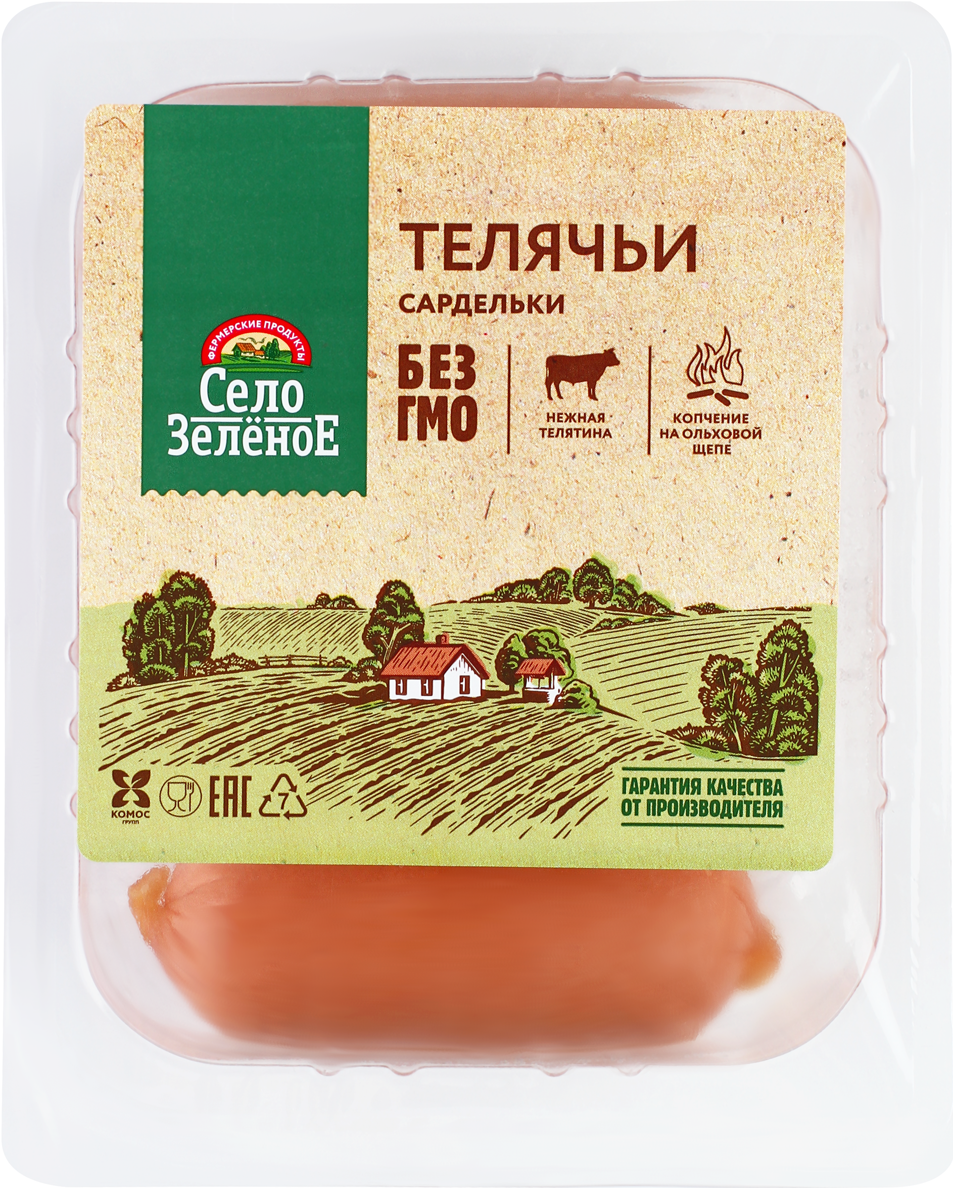 

Сардельки Село Зелёное Телячьи, категория Б 300 г