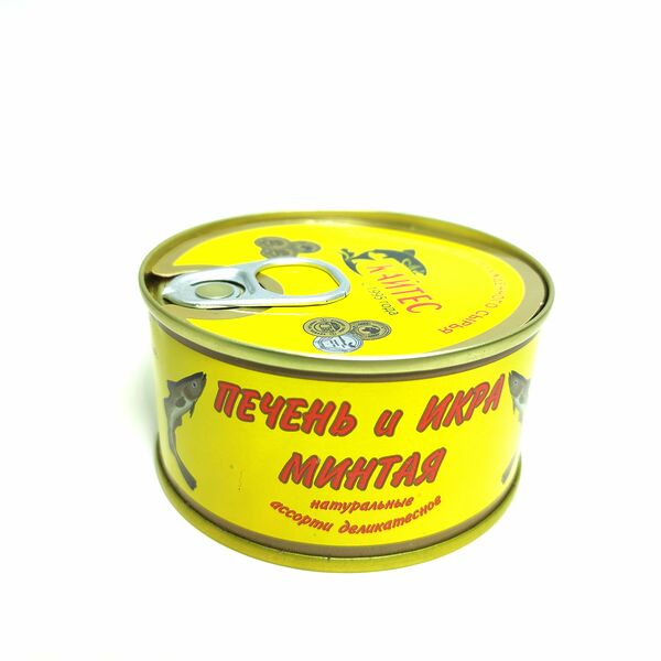 Печень и икра минтая ассорти деликатесное Кайтес