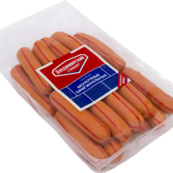 Сосиски ВЛАДПРОДУКТ Молочные оригинальные ц/ф газ вес до 1.5 кг