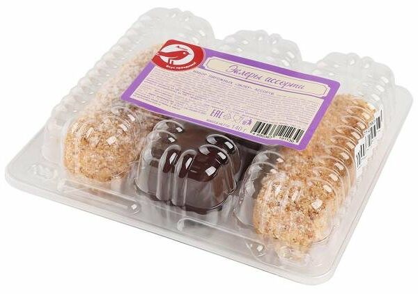 Эклеры Ашан Красная птица Ассорти