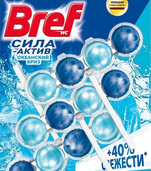 Средство чистящее Bref Сила-Актив для унитаза океанский бриз, 3х50г