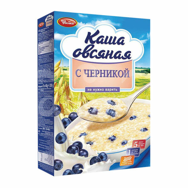 Каша Увелка 5*40гр Овсяная с Черникой карт/уп