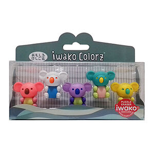 Резинки стирательные «Коалы», Iwako, набор из 5 штук, Япония