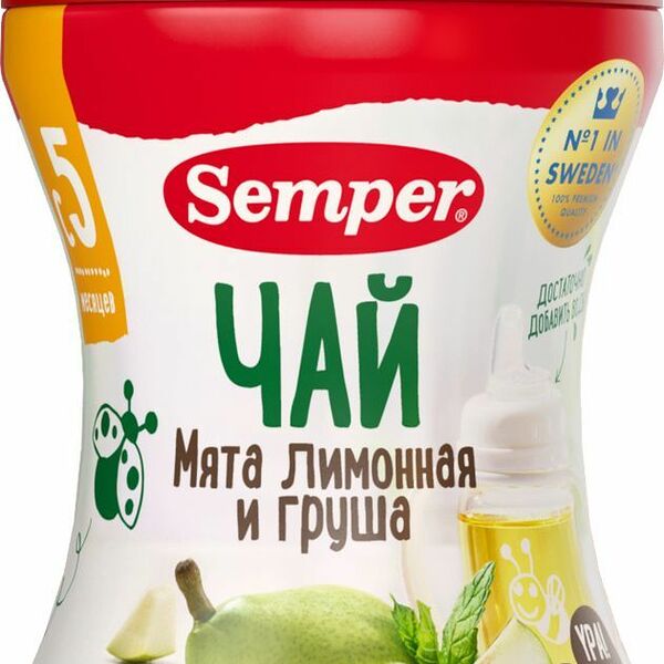 Чай Semper «Добрый вечер» Мята лимонная и груша с 5 мес 200г