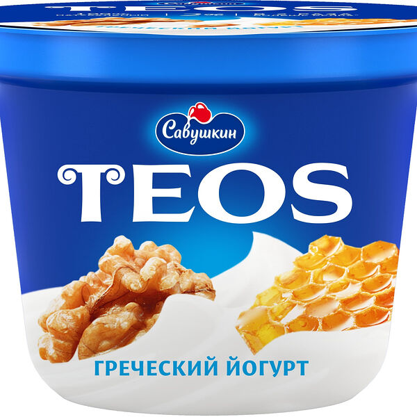 Йогурт греческий Савушкин Teos Грецкий орех-Мёд 2%