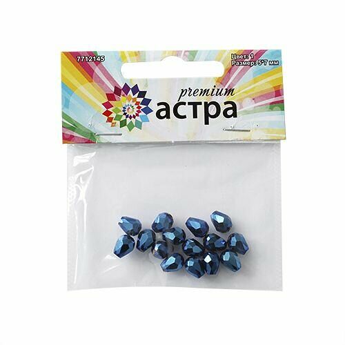 11349 Бусины стеклянные, 5*7мм, 15шт/упак(1-голубой)