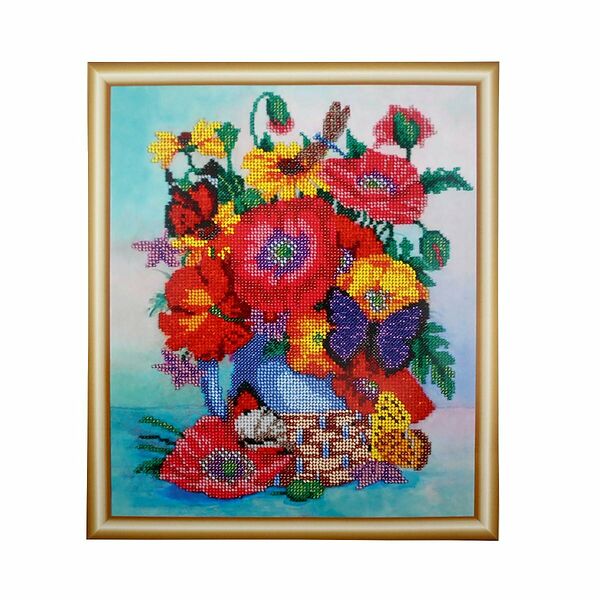 БН-3110 Набор для вышивания бисером Hobby&Pro 'Букетик' 25*30см