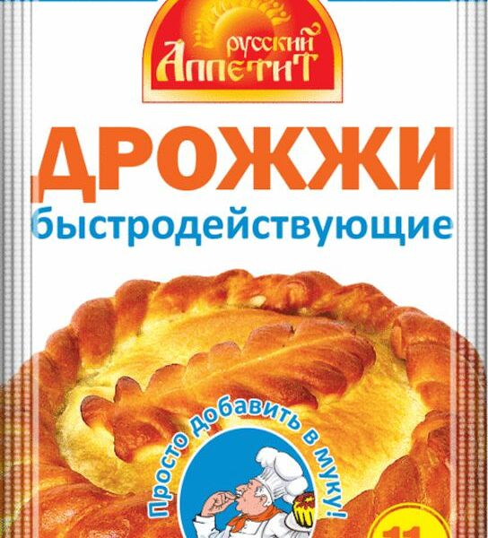 Дрожжи хлебопекарные Русский Аппетит сухие быстродействующие 11г