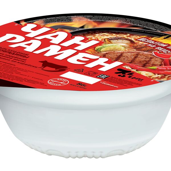 Лапша Доширак Чан Рамён со вкусом острой говядины быстрого приготовления, 86 г