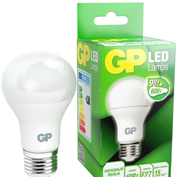 Лампа светодиодная GP LED E27 9Вт