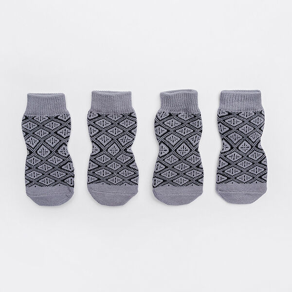 Носки с узором для собак, 2XL, серые