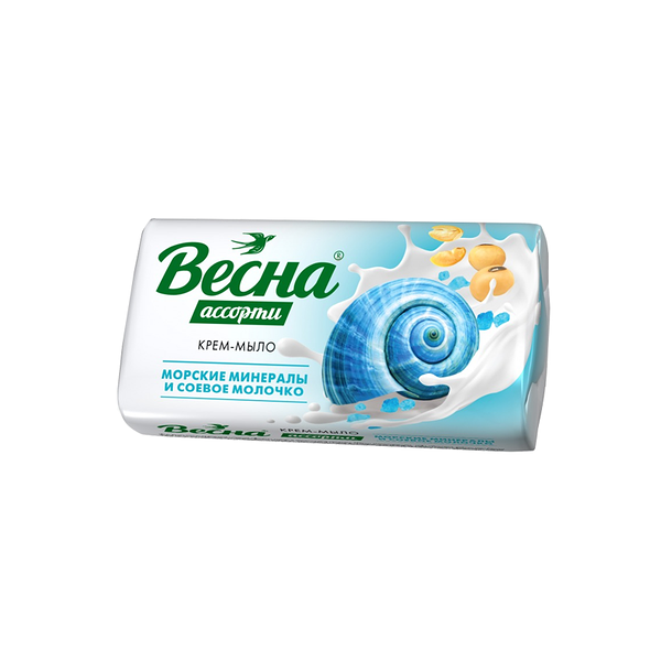 Твердое мыло Весна Морские Минералы и Соевое Молочко 90 г
