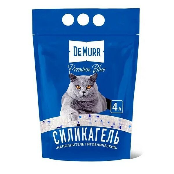 Наполнитель DEMURR BLUE силикагель для кошек 4 л