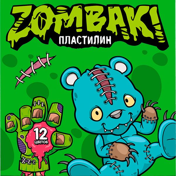 Пластилин Луч Zombaki 12 цветов