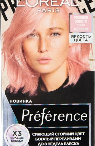 Краска для волос Loreal Paris Preference Яркость Цвета 9.213 Розовое Золото Мелроуз