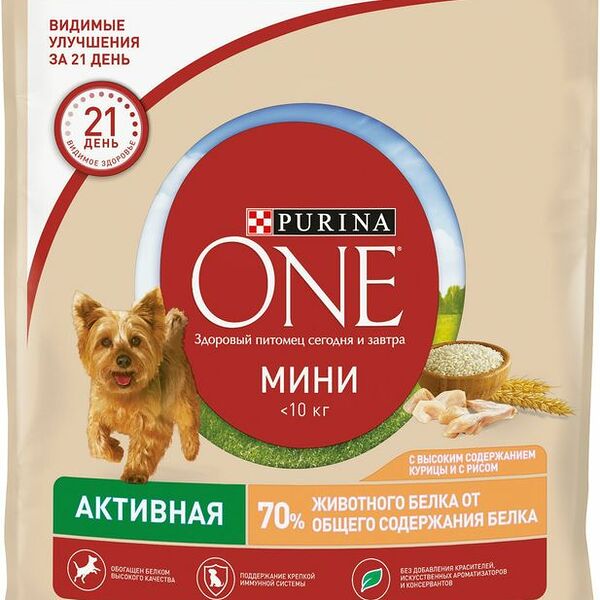 Корм для собак Purina One с курицей и рисом 