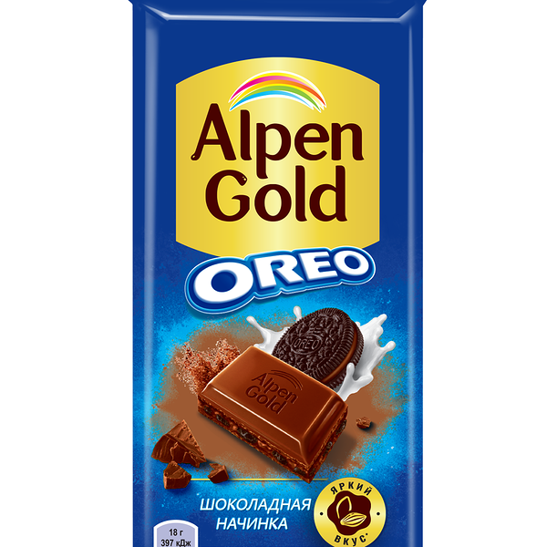Шоколад Alpen Gold С шоколадной начинкой и кусочками печенья