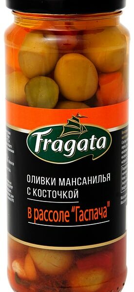 Оливки Fragata Мансанилья в рассоле Гаспача 340г