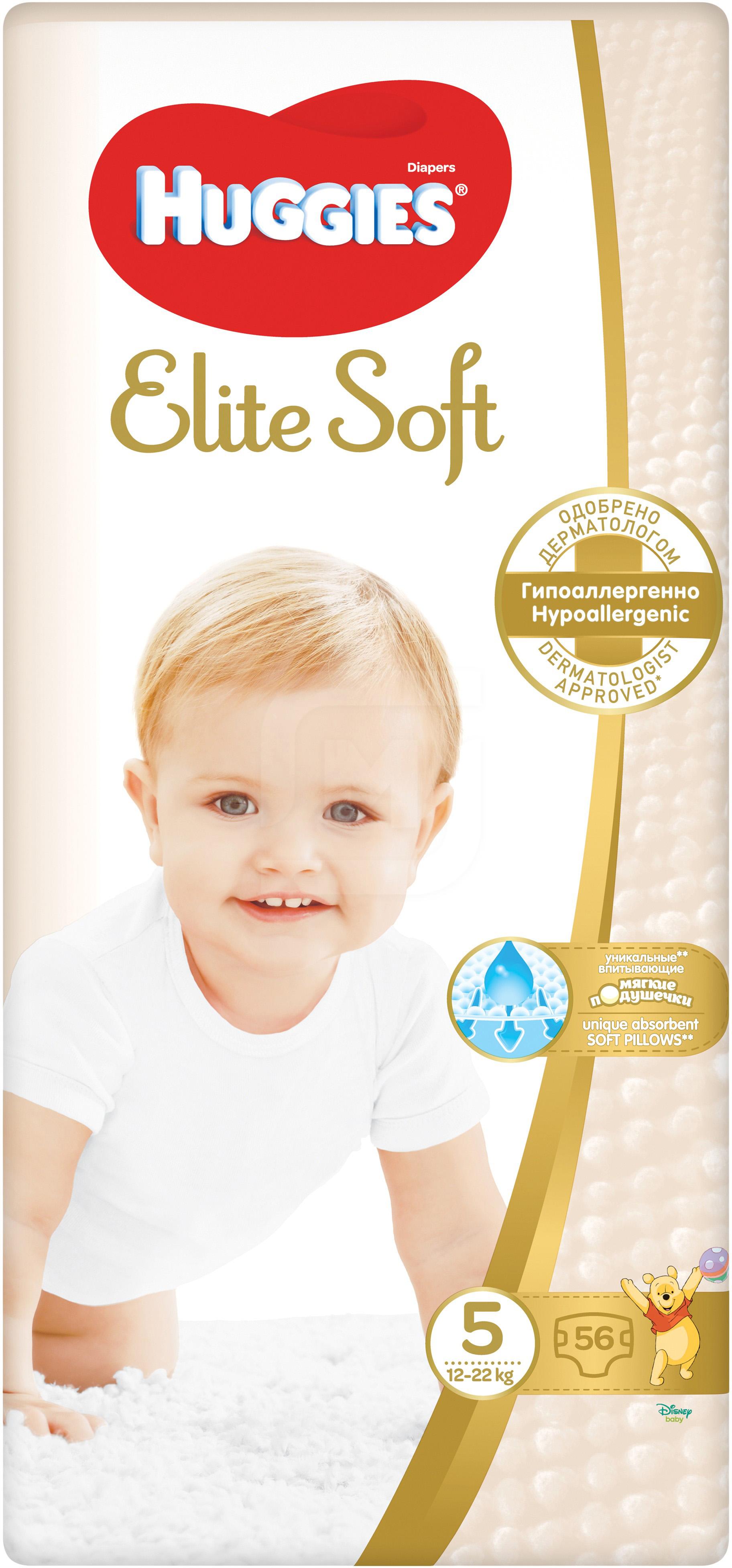 

Подгузники Huggies Elite Soft (Элит Софт) 5 (12-22 кг), 56 шт.