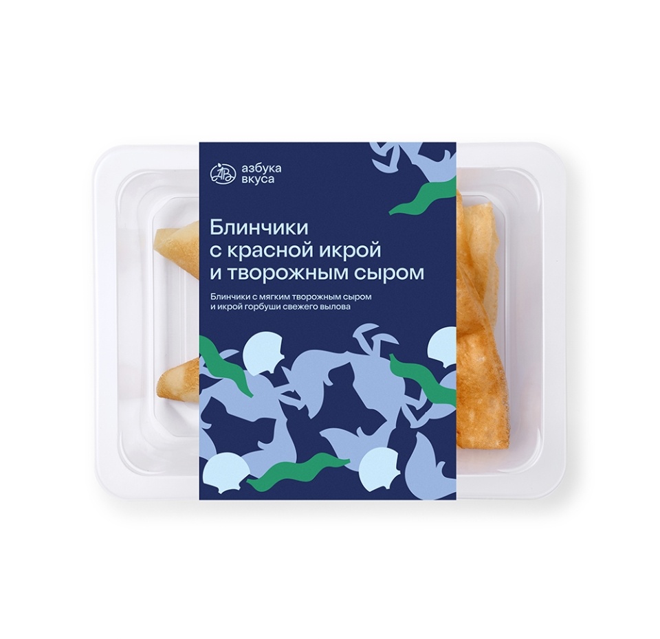 

Блинчики с красной икрой и творожным сыром «Уже готово» 90 г, Россия