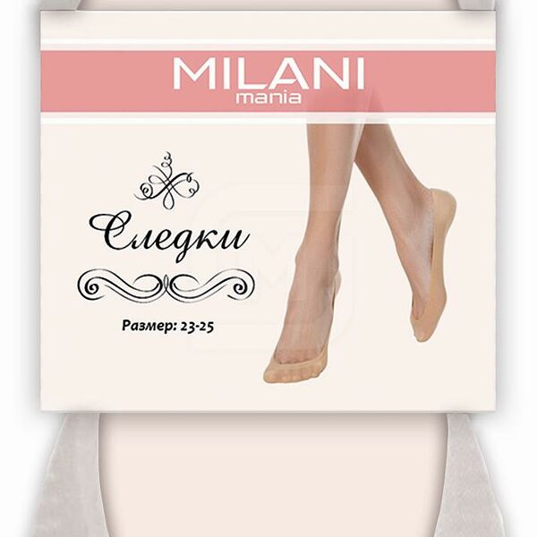 Следки женские Milani Mania белые гладкие, в ассортименте 