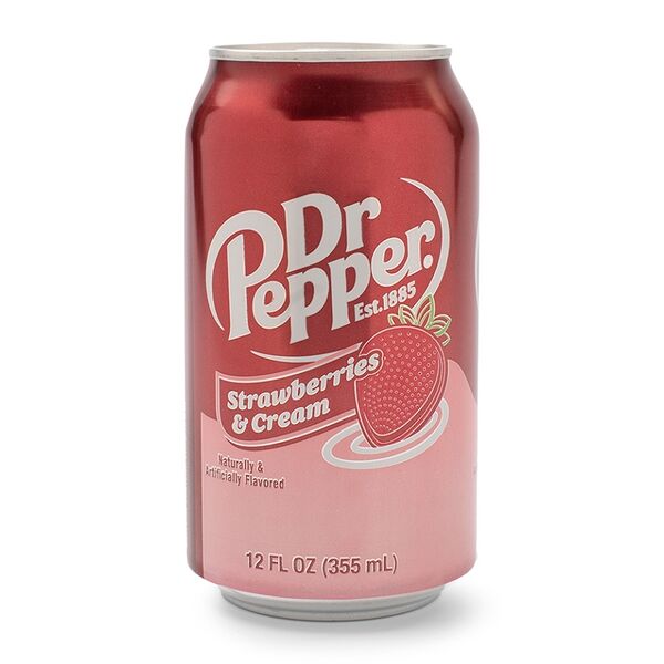 Напиток газированнный Dr. Pepper Strawberries&Cream клубника со сливками 0.355л, США