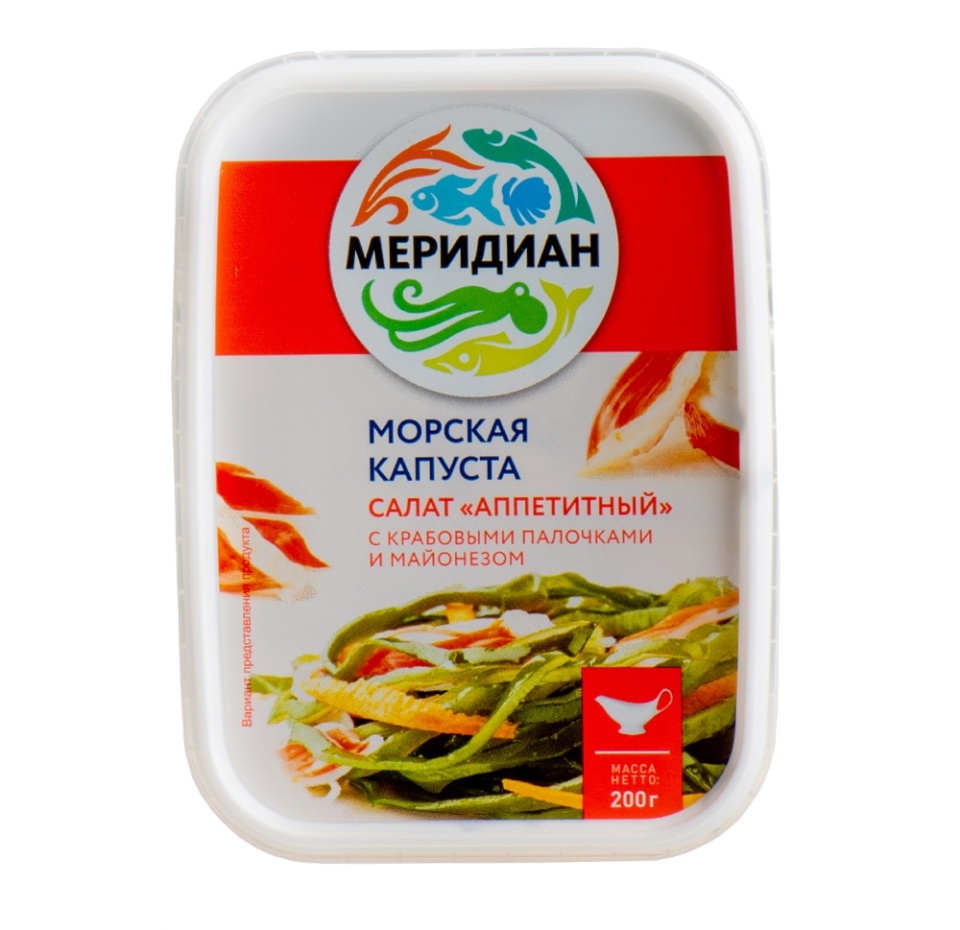 

Салат Меридиан Аппетитный из морской капусты 200 г, Россия