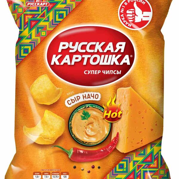 Чипсы картофельные Русская картошка Сыр Начо, 105г